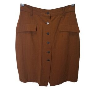 Vintage L. Bates California Pencil Skirt Women 6 Rust Houndstooth Retro Academia